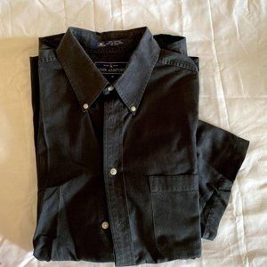 John Ashford Black Button Up Shirt Short Sleeve
